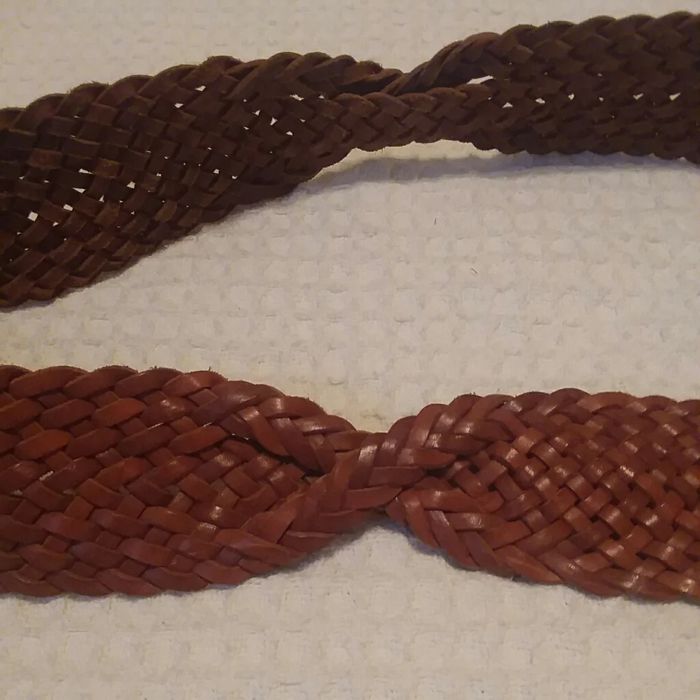 Gap Brown Braided Leather Belt Size Small